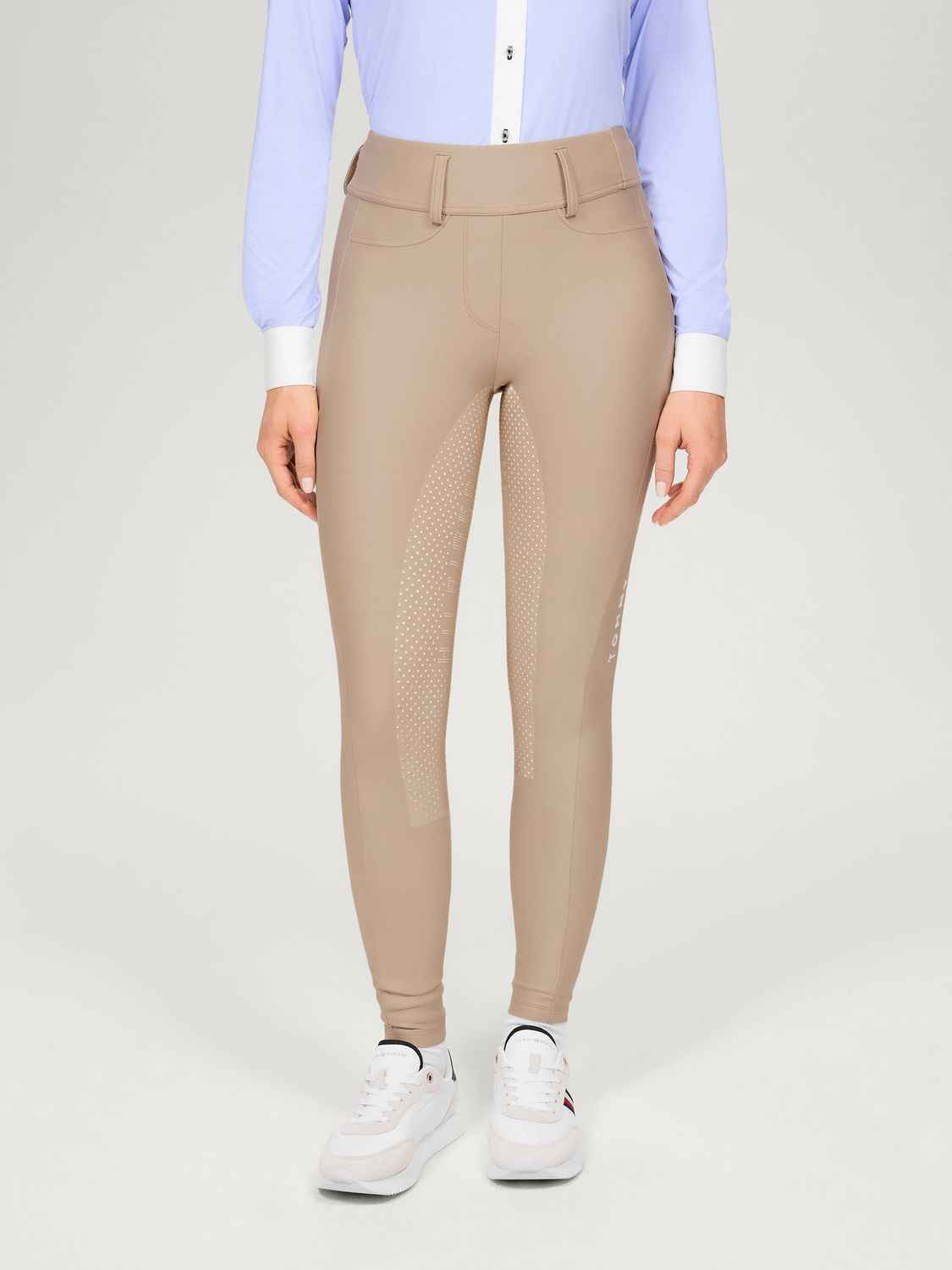 Legginsy całoroczne Tommy Hilfiger Equestrian Highland pełny lej beige